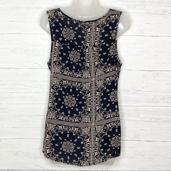 L'AFFAIRE boho embellished embroidered navy tank size small - Picture 5 of 7